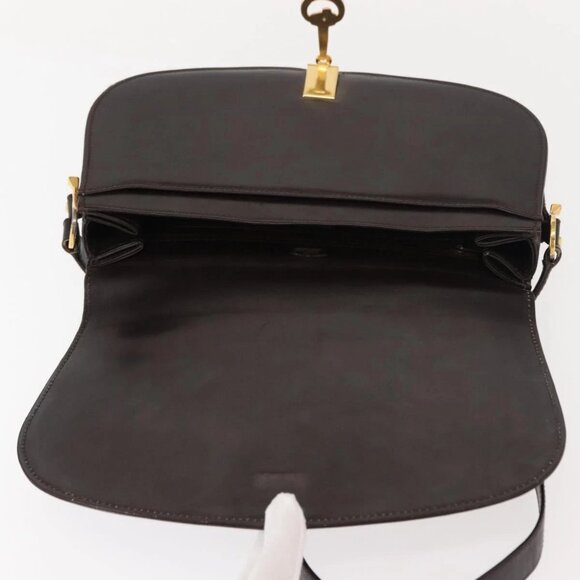 GUCCI Shoulder Bag Leather Brown gold Auth fm4925 - Picture 11 of 16